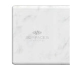 White marble countertop sample from Carrara White Royale Marble 3x6 Tumbled collection