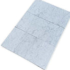 Rectangular Carrara White Royale Marble 3x6 Tumbled tiles with marble pattern