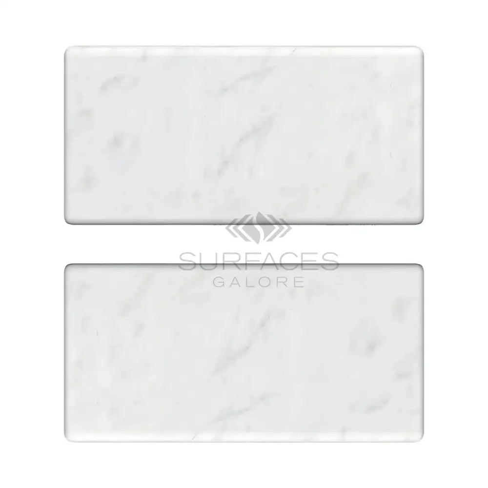 White marble rectangles in Carrara White Royale 3X6 Tumbled Marble product