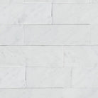 White marble brick wall.