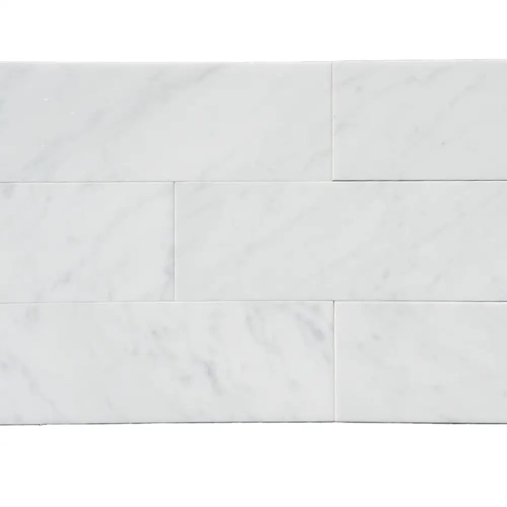 Carrara White Royale White Marble 4x12 polished or honed brick tiles