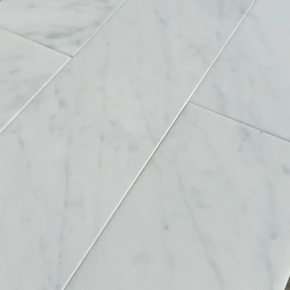 Carrara White Royale marble floor tiles in polished or honed finish