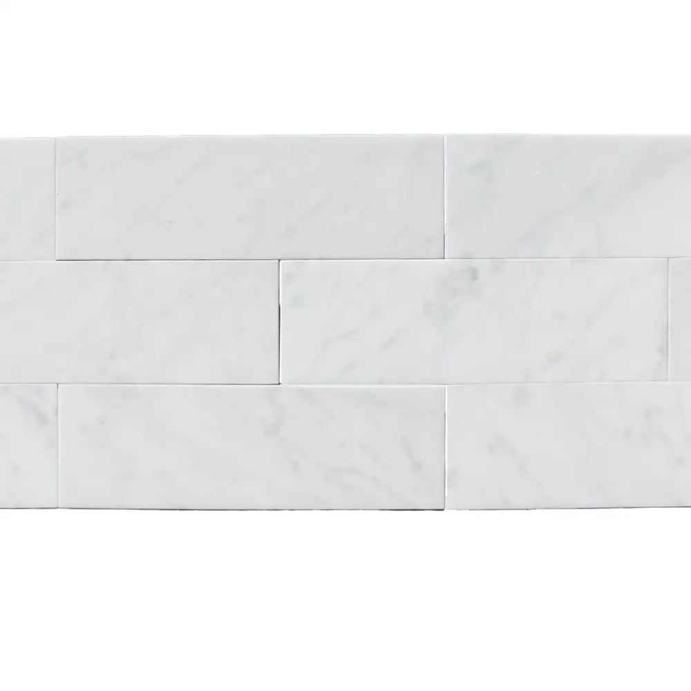 Carrara White Royale White Marble 4X12 Subway Tile polished or honed