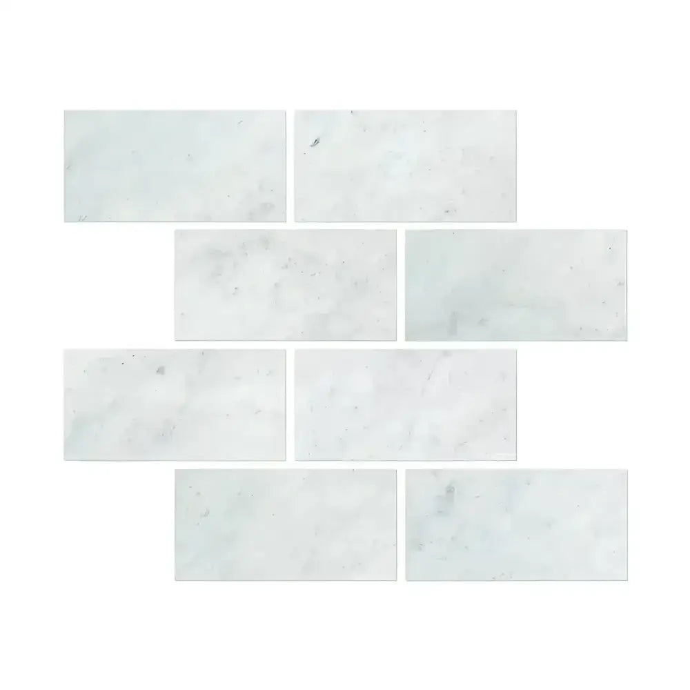 Carrara White Royale White Marble 6x12 polished or honed brick tiles