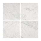Four Carrara White Royale marble tiles in polished or honed finish