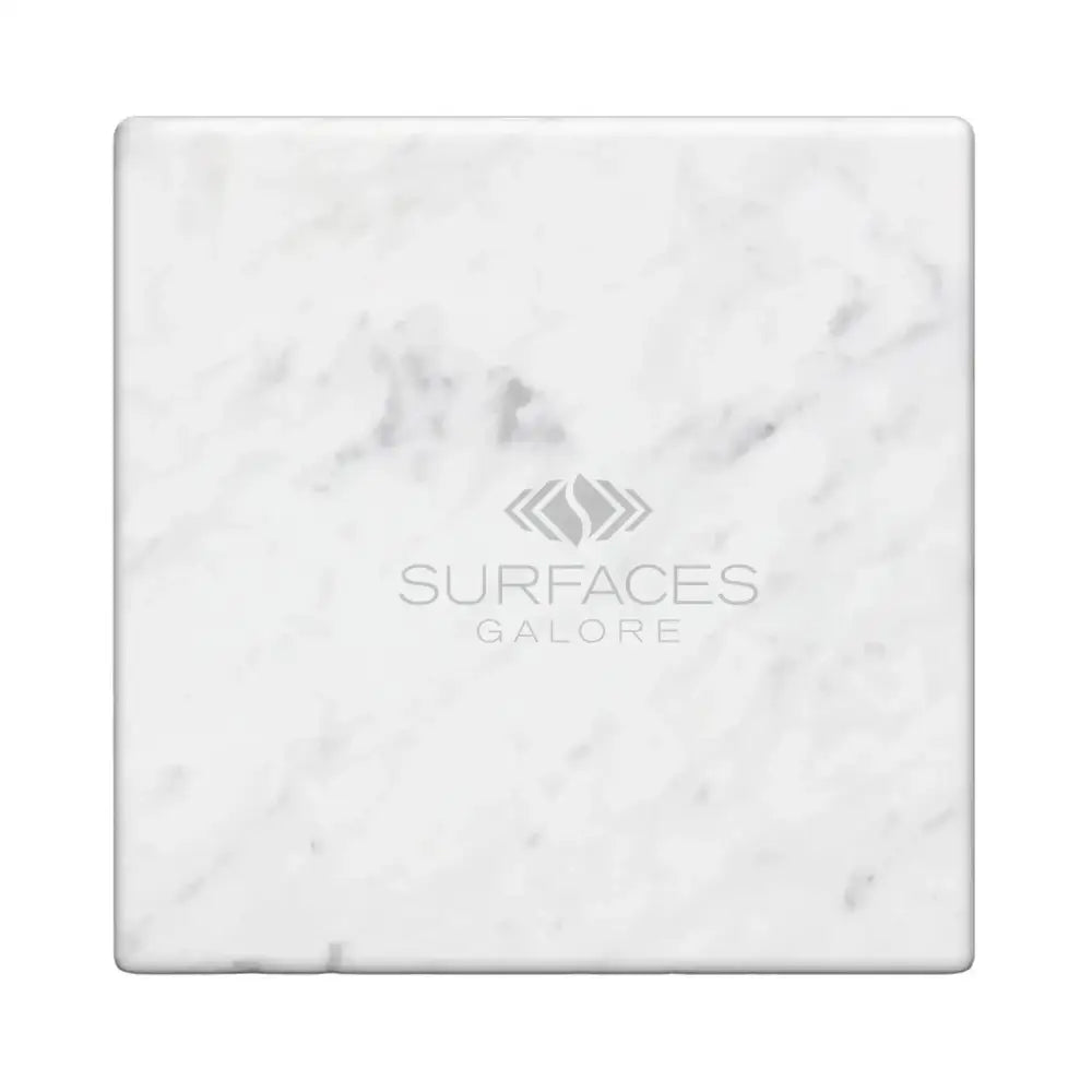 Square marble sample of Carrara White Royale Marble 6X6 Tumbled for kitchen or bathroom surfaces
