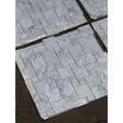 Packaged Carrara White Royale Mini-Versailles Pattern Mosaic Marble Tile with varied rectangular and square tiles