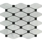 White marble and black stone mosaic tile for elegant flooring and wall designs
