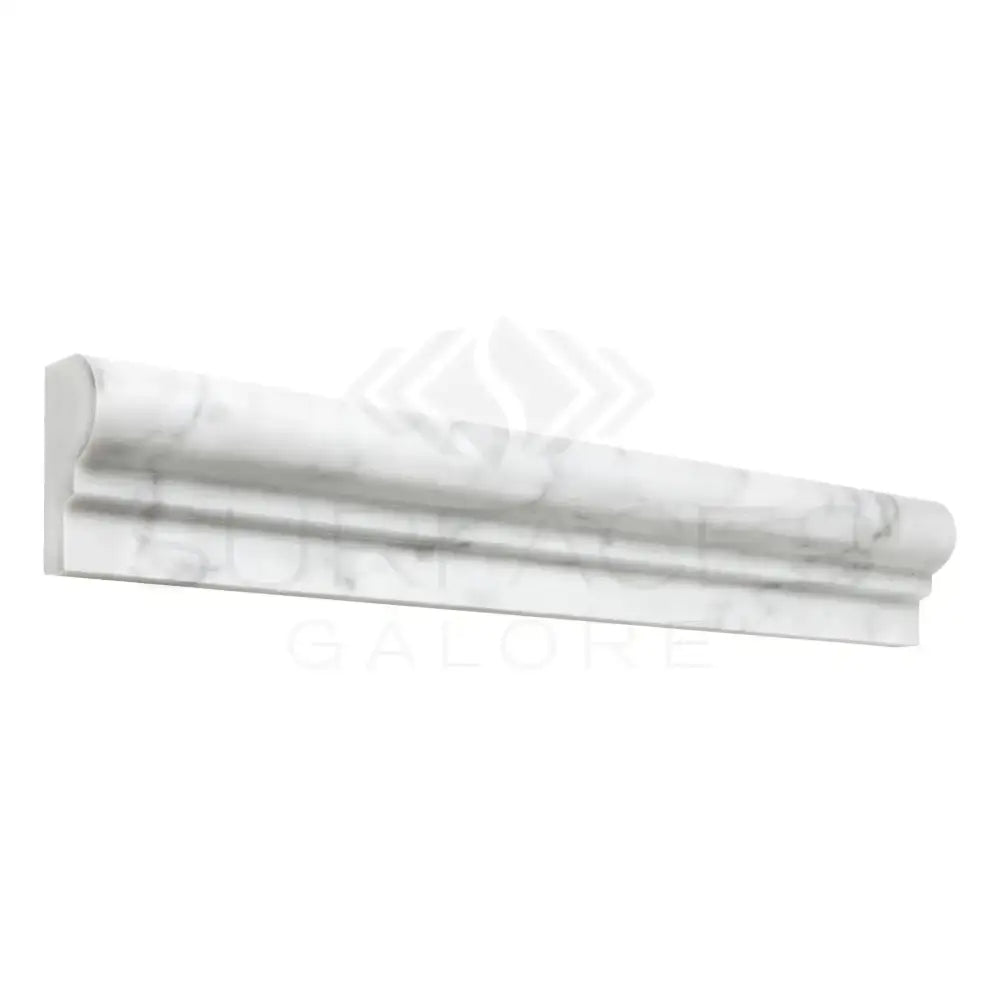 White Carrara White Royale OG-1 marble baseboard molding with rounded top edge