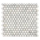 Carrara White Royale Penny-Round Mosaic Marble Tile for elegant flooring and backsplash