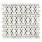 Carrara White Royale Penny-Round Mosaic Marble Tile for elegant bathroom and kitchen design