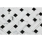 White and black basketweave marble mosaic tile for Carrara White Royale Triple-Weave