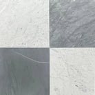 Four-square marble tile pattern with Bardiglio Prime and Bianco Carrara White Royale Marbles