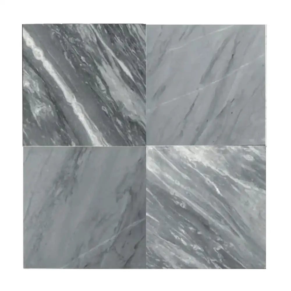 Gray marble tile squares from Checkerboard Bardiglio Prime and Bianco Carrara White Royale Marble 18X18 Set