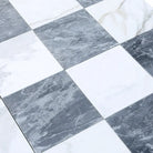 Checkerboard Bardiglio Prime and Calacatta Gold marble floor tiles 12x12 set