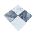 Diamond-patterned marble tiles from Checkerboard Bardiglio Prime and Calacatta Gold Set