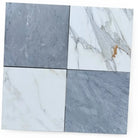 Four marble tiles from Checkerboard Bardiglio Prime and Calacatta Gold 18x18 set