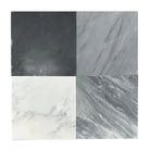 Four square marble tiles in Checkerboard Bardiglio Prime and Calacatta Gold set