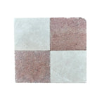Four square marble tiles from Checkerboard Bardiglio Prime and Calacatta Gold Marble set