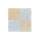 Four square marble tiles from Checkerboard Bardiglio Prime and Calacatta Gold Marble 18X18 Set