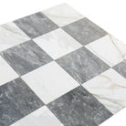Checkerboard Bardiglio Prime and Calacatta Gold Marble 18x18 tile pattern image