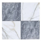 Marble tile squares from Checkerboard Bardiglio Prime and Calacatta Gold Marble set