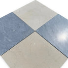 Four square marble tiles from Checkerboard Bardiglio Prime and Crema Marfil Select 12X12 Set