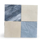 Four square marble tiles from Checkerboard Bardiglio Prime and Crema Marfil Select 12X12 Set
