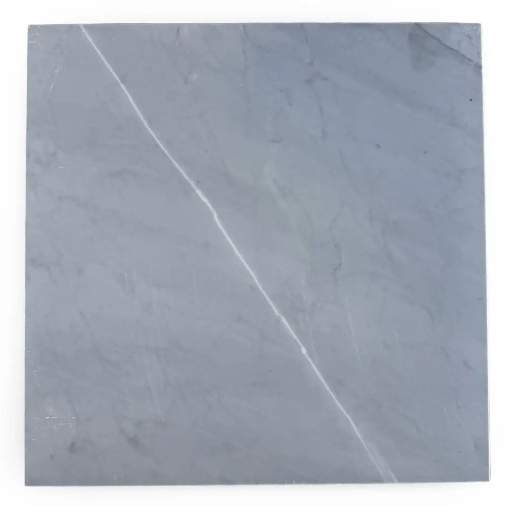 Square gray marble tile with white veins from Checkerboard Bardiglio Prime and Crema Marfil Set