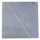 Square gray marble tile with white veins from Checkerboard Bardiglio Prime and Crema Marfil Set
