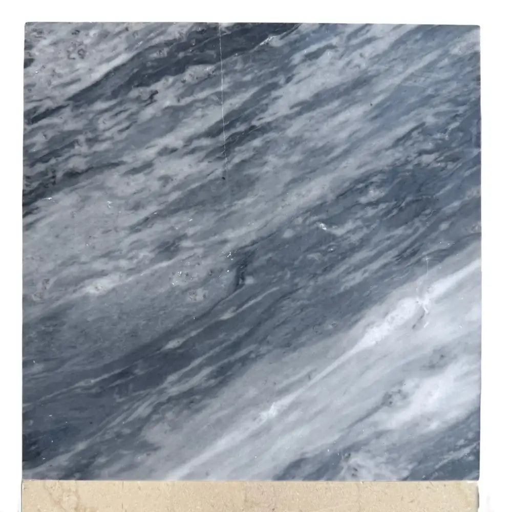 Gray and white marble slab from Checkerboard Bardiglio Prime and Crema Marfil Set