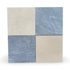 Four square marble tiles from Checkerboard Bardiglio Prime and Crema Marfil Set