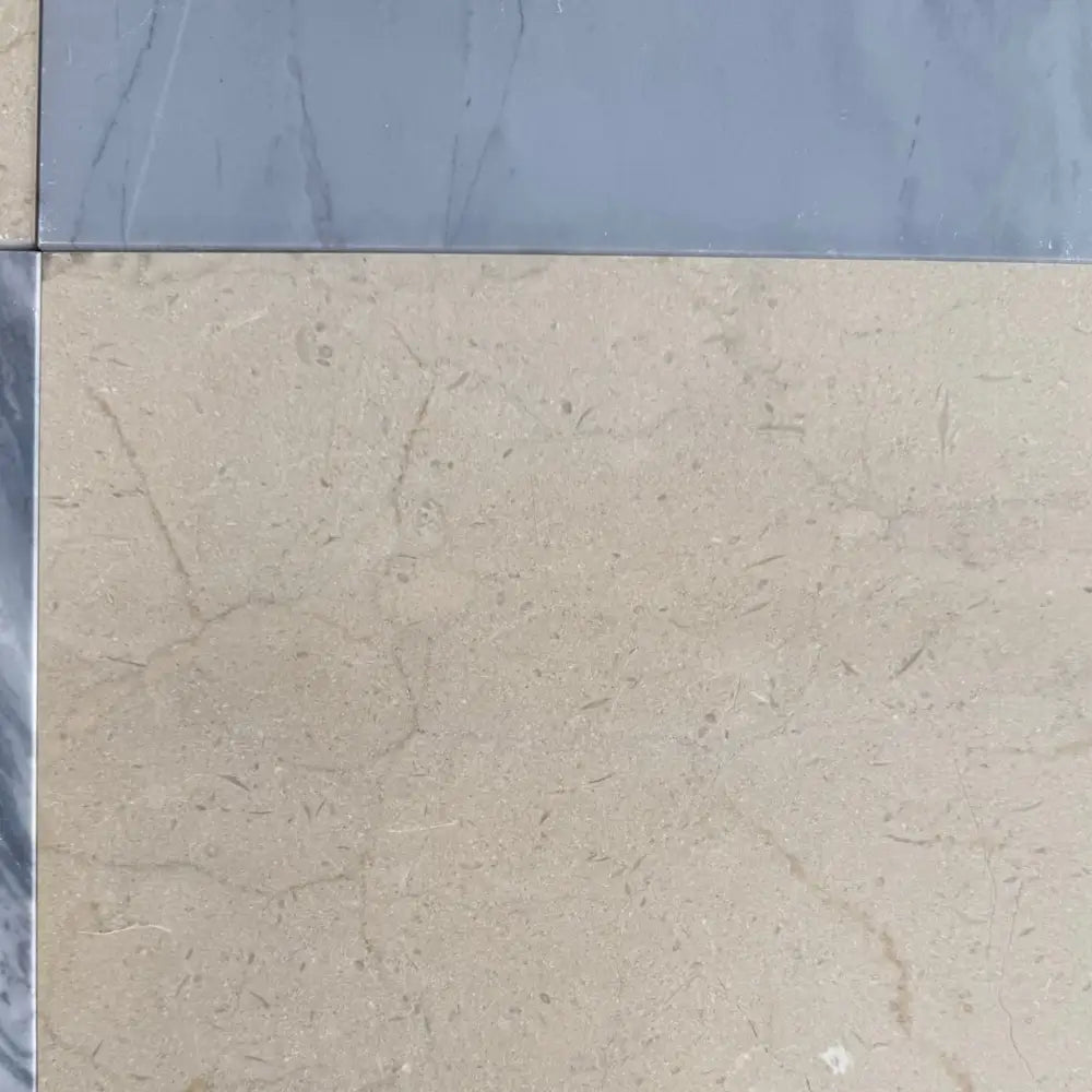 Beige marble tile from Checkerboard Bardiglio Prime and Crema Marfil Select 18X18 Set