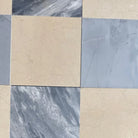 Square marble tiles in Checkerboard Bardiglio Prime and Crema Marfil Set