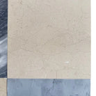 Marble tile samples featuring Checkerboard Bardiglio Prime and Crema Marfil Set