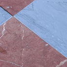 Red and blue marble tiles from Checkerboard Bardiglio Prime and Rojo Alicante Set