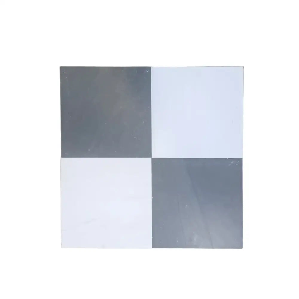 Checkerboard Bardiglio Imperiale and Bianco Dolomite marble 12x12 tiles for flooring
