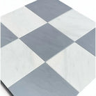 Gray and white checkered tiles from Checkerboard Bardiglio Prime Imperiale and Aurora White Marble Set