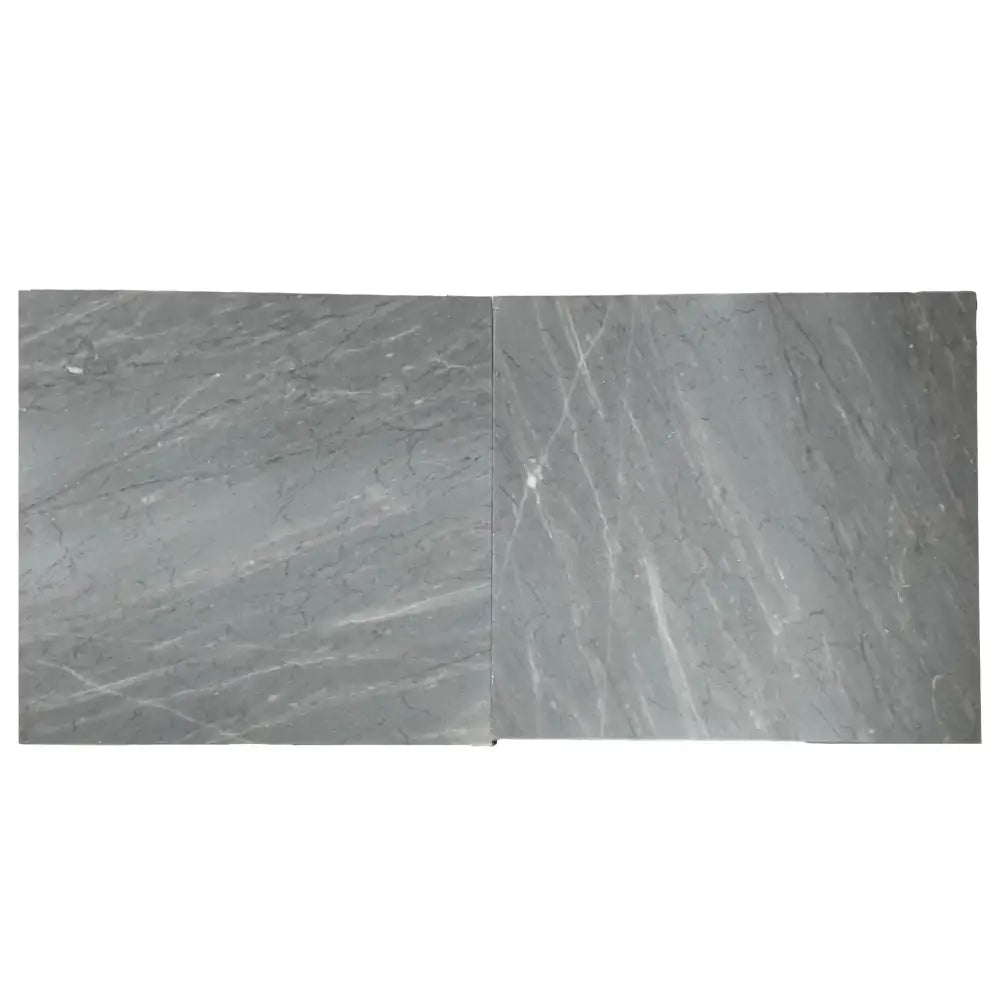 Gray marble tiles with white veining from Checkerboard Bardiglio Prime and Aurora White Marble Set