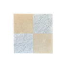 Four square marble tiles from Checkerboard Bardiglio Prime and Aurora White Asian Statuary Marble Set