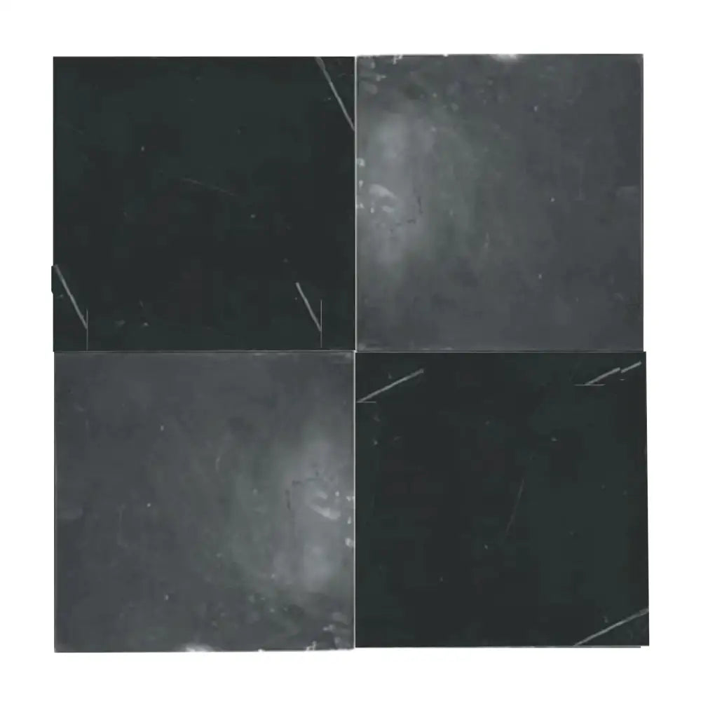 Four dark square tiles from Checkerboard Bardiglio Prime and Aurora White Marble Set