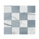 Square marble and gray tile pattern from Checkerboard Bardiglio Prime Imperiale and Statuario White 12X12 Set