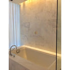Modern marble bathtub from Checkerboard Bardiglio Prime and Aurora White Marble set