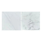 Checkerboard Bardiglio Prime Marble and Aurora White Marble 12x12 Tumbled Tiles