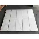 White marble tiles from Checkerboard Bardiglio Prime and Aurora White Marble 12x12 set