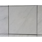 Checkerboard Bardiglio Prime Marble and Oriental White Aurora Marble 12x12 Tumbled Tile Pattern