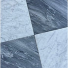 Checkerboard Bardiglio Prime Nuvolato and Bianco Carrara White Royale Marble 12x12 tile pattern
