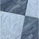 Checkerboard Bardiglio Prime Nuvolato and Bianco Carrara White Royale Marble 12x12 Tiles