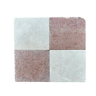 Four square marble tiles from Checkerboard Bardiglio Prime Nuvolato and Dolomite Prestige set