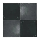 Four dark square tiles from Checkerboard Bardiglio Prime Nuvolato and Thassos Supreme set